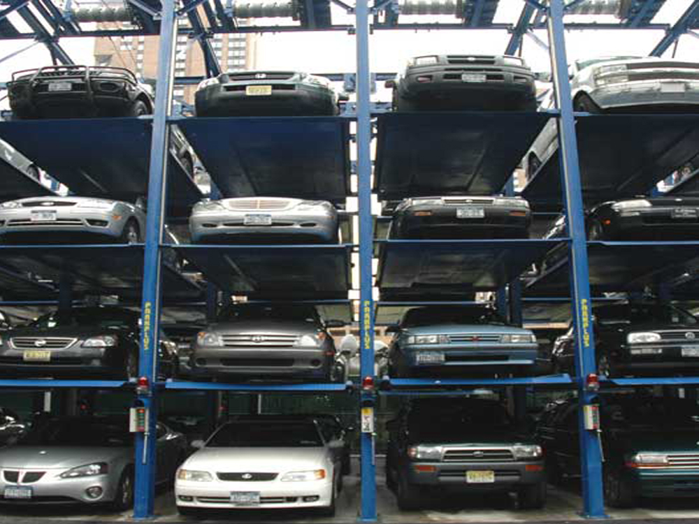 four level storage stacker